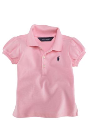 Ralph Lauren Childrenswear Infant Girl Stretch Mesh Polo