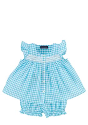 Ralph Lauren Childrenswear Gingham Tunic with Bloomer Set