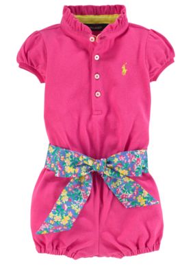 Ralph Lauren Childrenswear Pink Mesh Romper
