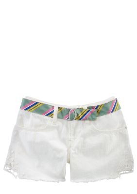 Ralph Lauren Childrenswear Lace Applique Denim Cutoff Shorts