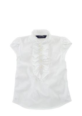 Ralph Lauren Childrenswear Petal Sleeve Ruffle Top Toddler Girls