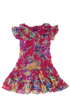 Ralph Lauren Childrenswear Floral Chiffon Dress Toddler Girl