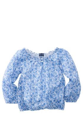 Ralph Lauren Childrenswear Smocked Boatneck Top Toddler Girls