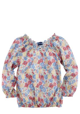 Ralph Lauren Childrenswear Smocked Boatneck Top Toddler Girls