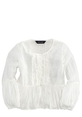 Ralph Lauren Childrenswear Crinkle Peplum Top Toddler Girls