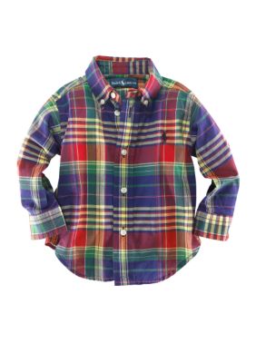 Ralph Lauren Childrenswear Long Sleeve Plaid Tee - Newborn