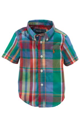 Ralph Lauren Childrenswear Short-Sleeved Madras Button Down