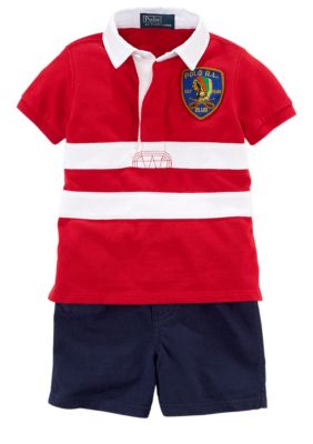Ralph Lauren Childrenswear Striped Polo and Short Set