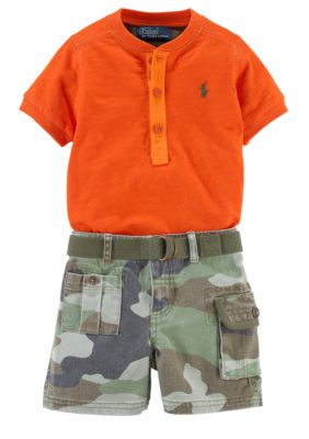 Ralph Lauren Childrenswear Camo Shirt and Cargo Short Set