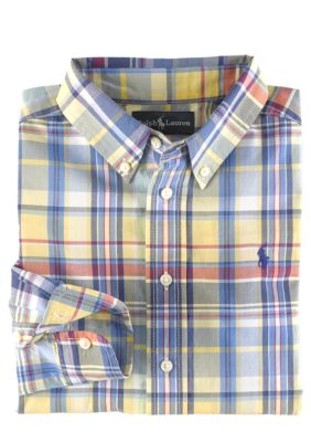 Ralph Lauren Childrenswear Plaid Button Front Woven Shirt Toddler Boys