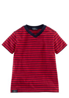 Ralph Lauren Childrenswear Nautical Stripe V-Neck Tee Toddler Boys