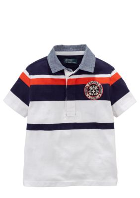 Ralph Lauren Childrenswear Coastal Patch Stripe Polo Toddler Boys