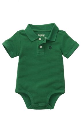OshKosh B'gosh Green Jersey Polo Bodysuit