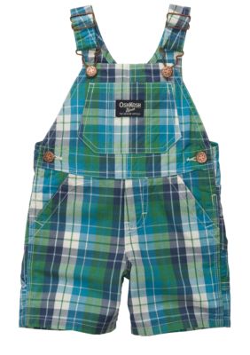 OshKosh B'gosh Green Plaid Oxford Shortalls