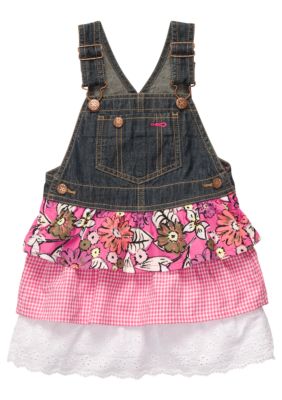 OshKosh B'gosh Mixed Print Denim Jumper Dress
