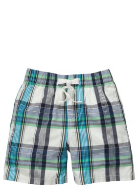 OshKosh B'gosh Blue and White Plaid Poplin Shorts Toddler Boy