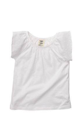 OshKosh B'gosh White Flutter Sleeve Top Toddler Girl