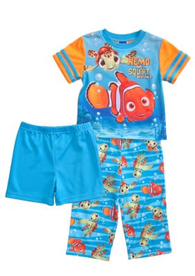 Disney Pixar Nemo and Squirt 3-piece Pajama Set Toddler Boy