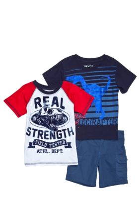 Nannette Dino 3-piece Twill Short Set Toddler Boy