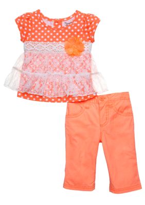 Nannette Lace Dot Capri Set