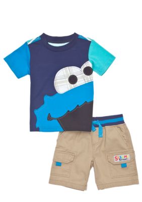 Sesame Street Cookie Monster Short Set Toddler Boys