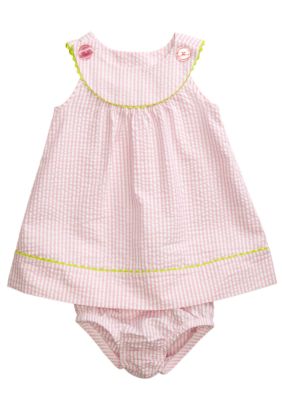 J Khaki Seersucker Dress