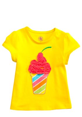 J Khaki Novelty Ruffle Art Tee
