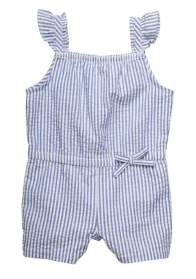J Khaki Seersucker Romper