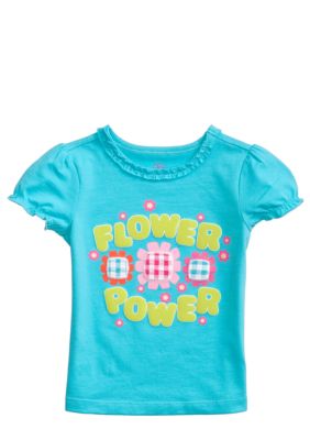 J Khaki Flower Power Tee Toddler Girls