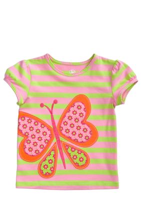 J Khaki Butterfly Tee Toddler Girls