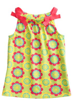 J Khaki Flower Printed Babydoll Toddler Girls