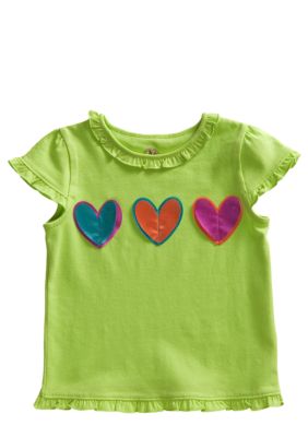J Khaki 3 Heart Tee Toddler Girls