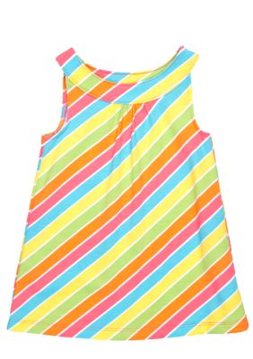 J Khaki Knit Stripe Babydoll Top Toddler Girls