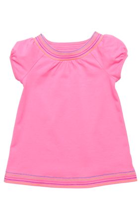 J Khaki Embroidered Babydoll Top Toddler Girls