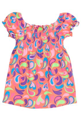 J Khaki Print Babydoll Top Toddler Girls