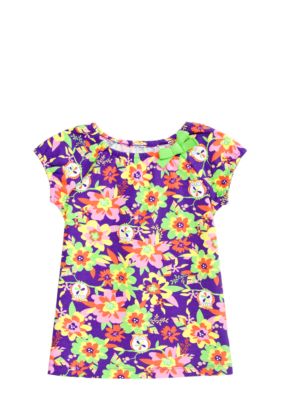 J Khaki Owl Print Babydoll Tee Toddler Girls