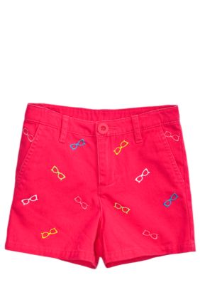 J Khaki Sunglass Embroidered Short Toddler Girls