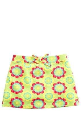 J Khaki Knit Flower Printed Scooter Toddler Girls