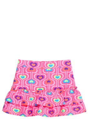 J Khaki Heart Print Skirt Toddler Girls