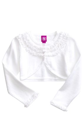 J Khaki Ruffled Shrug Toddler Girls