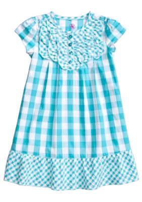 J Khaki Gingham Dress Toddler Girls