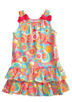 J Khaki Paisley Printed Dress Toddler Girls