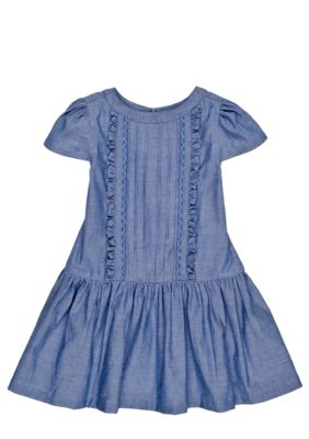 J Khaki Chambray Dress Toddler Girls