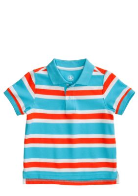 J Khaki&trade; Short Sleeved Stripe Polo Toddler Boys