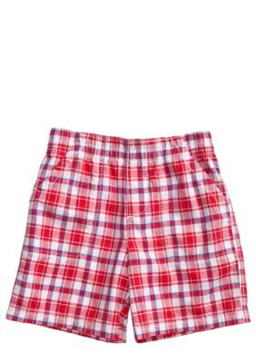 J Khaki Plaid Pork Chop Short Toddler Boy