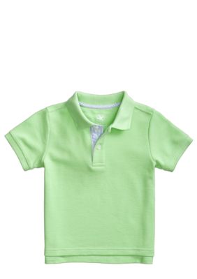 J Khaki Plaid Placket Polo Toddler Boy