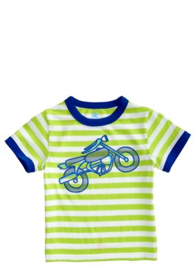 J Khaki Novelty Stripe Crew Toddler Boys