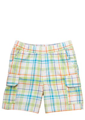 J Khaki Plaid Cargo Shorts Toddler Boys