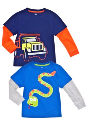 J Khaki Layered Crew Tee Toddler Boys