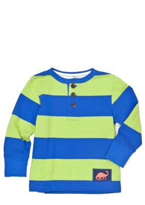 J Khaki Striped Henley Tee Toddler Boys